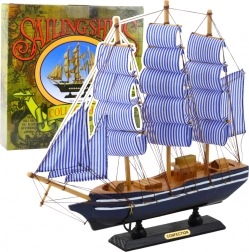 Decoratief model zeilboot Wit-Blauw 33x31 cm