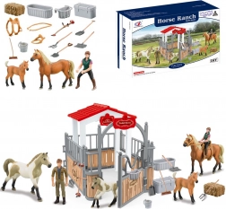 Woopie stal en weide voor paarden – set van 18 figuren