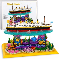 Titanic bouwset – model van een oceaanstoomschip op een koraalrif (3892 onderdelen)