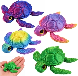 3D-figuur van een zeeschildpad met beweegbare vinnen en kop, kleurveranderend 8 cm - 1 stuk