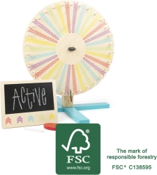 houten rad van fortuin met schoolbord SMALL FOOT Active