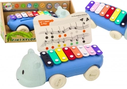 Kleurrijk educatief kinderinstrument Hippopotamus Roller Dulcimer