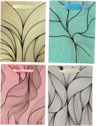 Cadeautas met golvend gouden patroon 23 × 18 × 10 cm