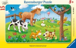 Puzzel 15 stukjes liefhebbers van schattige dieren RAVENSBURGER