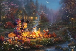 Puzzel SCHMIDT Mickey en Minnie: Romantiek bij het vuur 200 stukjes