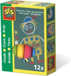 Gekleurd stoepkrijt voor kinderen, 12 stuks