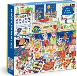Vierkante puzzel Happy Hanukcats 500 stukjes