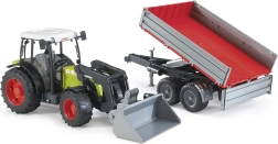 Bruder tractor CLAAS Nectis 267F met voorlader en kipperaanhanger