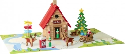 jeujura houten bouwset kerstchalet 90 delen