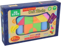 Gekleurde zachte schuimblokjes voor de allerkleinsten – set van 27 stuks in een doos