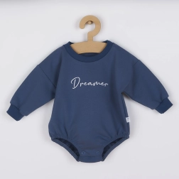 Baggy babybody van joggingstof Koala Dreamer blauw