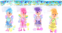 Fee-pop met regenboogvleugels en accessoires