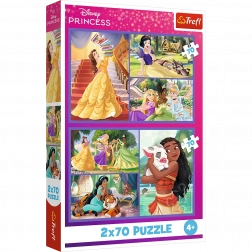 Puzzel 2x70 Disney Prinsessen Sprookjesdagen