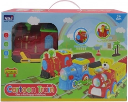 Interactieve locomotief voor kinderen 3+ met lichten, geluiden en bewegende onderdelen, 2 wagons en accessoires