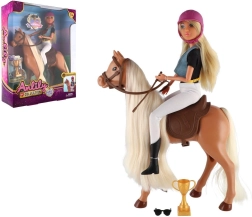 Anlily jockeypop met borstelpaard en accessoires