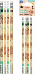 HB-potloden met gum Kapybara, 4 stuks