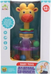 Tollen met balletjes Giraf – interactieve draaibare speelgoedtol voor baby’s 12m+