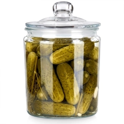 Glazen pot met deksel en afdichting 2 l