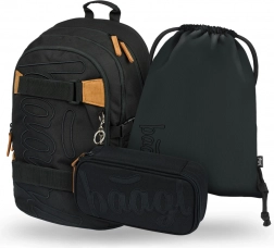 Baagl 3-delig schoolsset Skate Darkness – rugzak, etui en gymsack