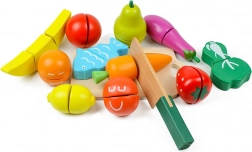 Houten fruit en groenten om te snijden, 13 stuks, ECOTOYS
