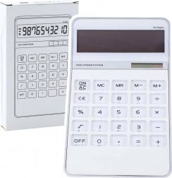 Witte kantoorcalculator met 10-cijferig display
