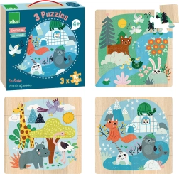 Houten puzzels Werelddieren