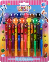 Geurende gelpennen met pompon 12 stuks