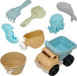 Woopie Green zandset met emmer en kiepwagen, 8-delig, biologisch afbreekbaar materiaal