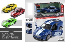 Metalen terugtrekauto met strepen