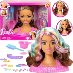 Barbie kophouder om te kammen en stylen met accessoires, 20 delen