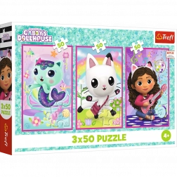 Puzzel 3x50 - Gabby's Dollhouse: Maak kennis met Gabby en de katjes
