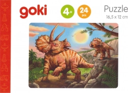 GOKI Houten puzzel Dinosaurussen: Triceratops 24 stukjes