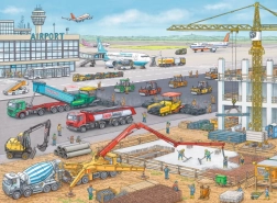 RAVENSBURGER kinderpuzzel bouwplaats op de luchthaven, 100 XXL-stukjes