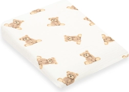 Mousseline hoes voor kinderwigkussen – NEW BABY Standard 30×37 cm, berenmotief