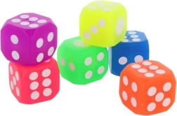 Oplichtende LED-dobbelsteen (mix kleuren) – rubber 4 cm