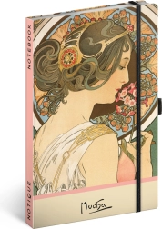 Notique notitieboek Alfons Mucha – Sleutelbloem, dotted 13 × 21 cm