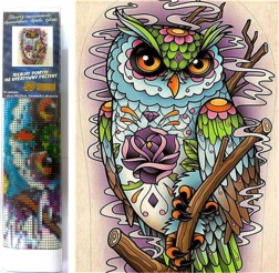 Diamantschilderen wijze uil 30x40 cm