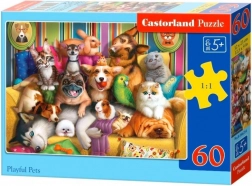 Puzzel 60 stukjes vrolijke dieren CASTORLAND