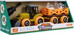 Uitklapbare tractor met lepel en aanhanger + schroevendraaier + schapen speelgoed voor kinderen 3+