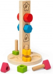 bigjigs toys houten schroeftoren met vormen