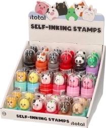 Stempel met schattige dieren – panda en capibara
