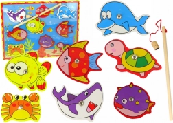 Houten Magnetische Visspelset Met Kleurrijke Visjes