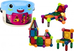 Magnetische constructiespeelgoed met verlichting in een emmer 80 stukken