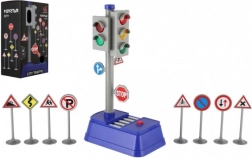 Kinderen verkeerslicht met borden met effecten