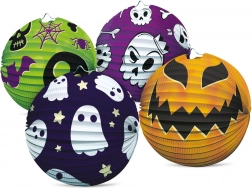 halloween papieren lampion bol 25 cm, 4 motieven