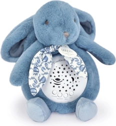 Doudou muziekdoosje met projectie Konijntje blauw