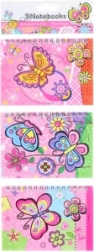 Notitieboekjes met vlinderprint – set van 3 stuks