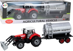 Speelgoedtractor met Tankwagen op Rode Aandrijving