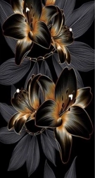 Diamond painting lelie zwart-goud 80 × 40 cm