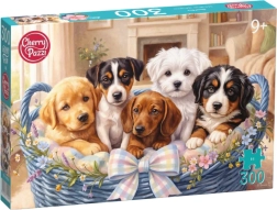 Cherry Pazzi puzzel Puppy’s in een mandje met 300 stukjes